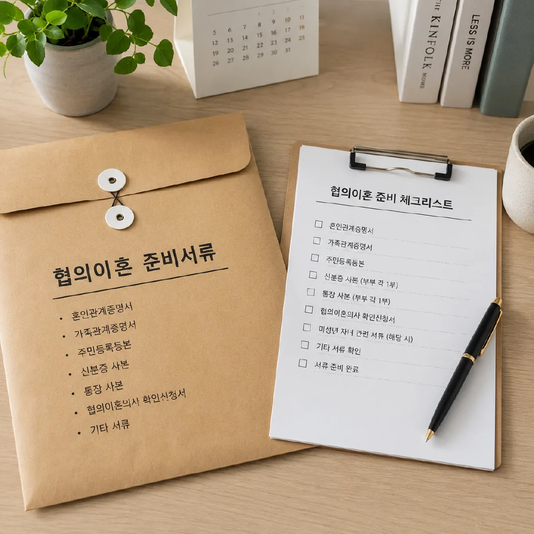 협의이혼 준비서류 체크리스트