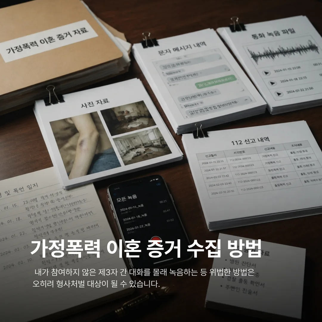 가정폭력 이혼 증거 수집 방법