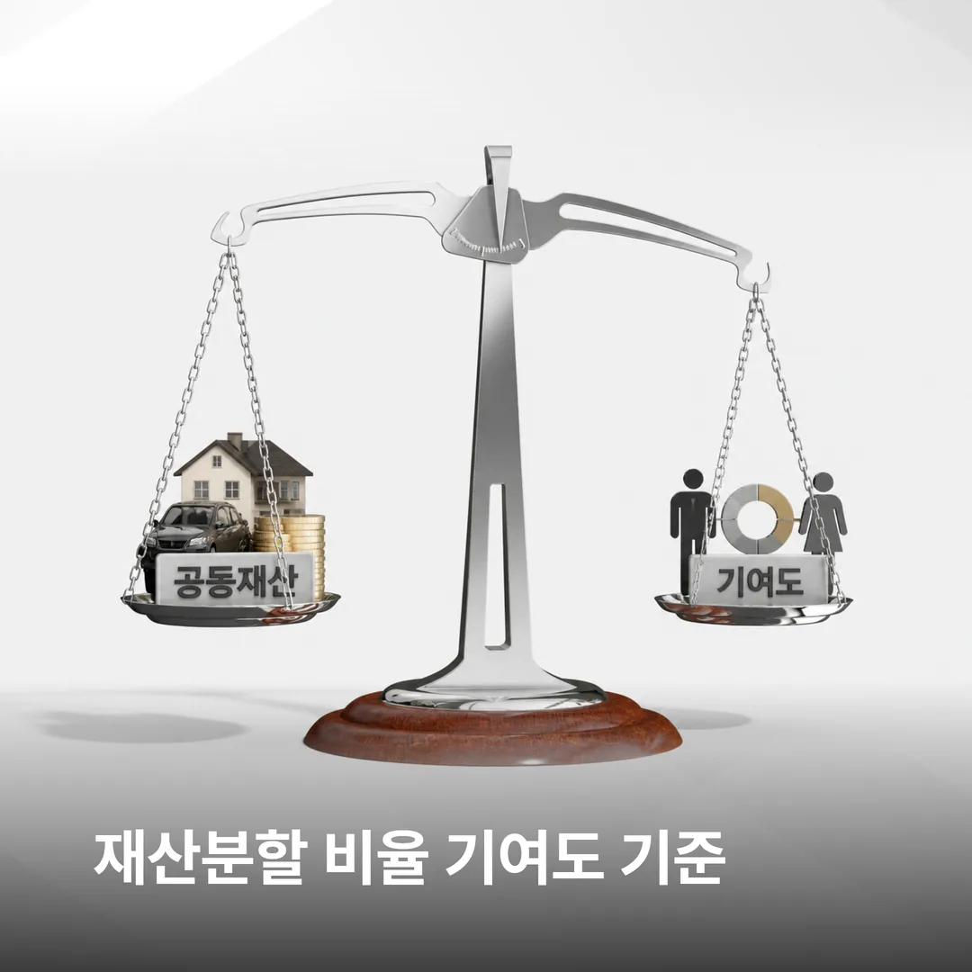 재산분할 비율 기여도 기준 개념도