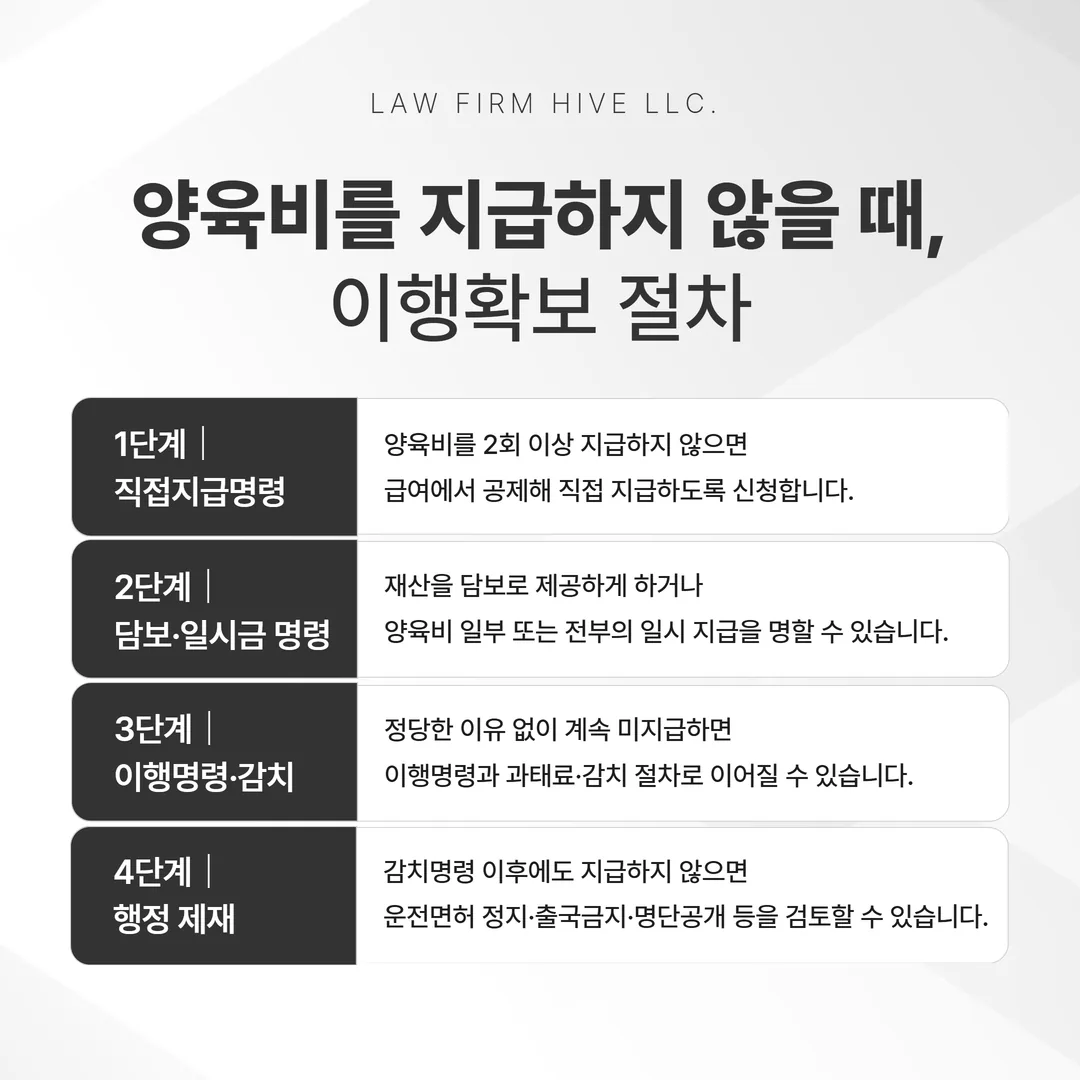 양육비 이행확보 제도 절차 흐름도