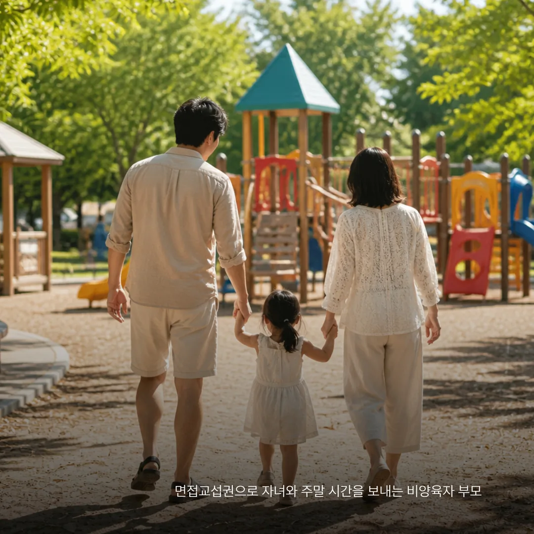 면접교섭권으로 자녀와 주말 시간을 보내는 비양육자 부모