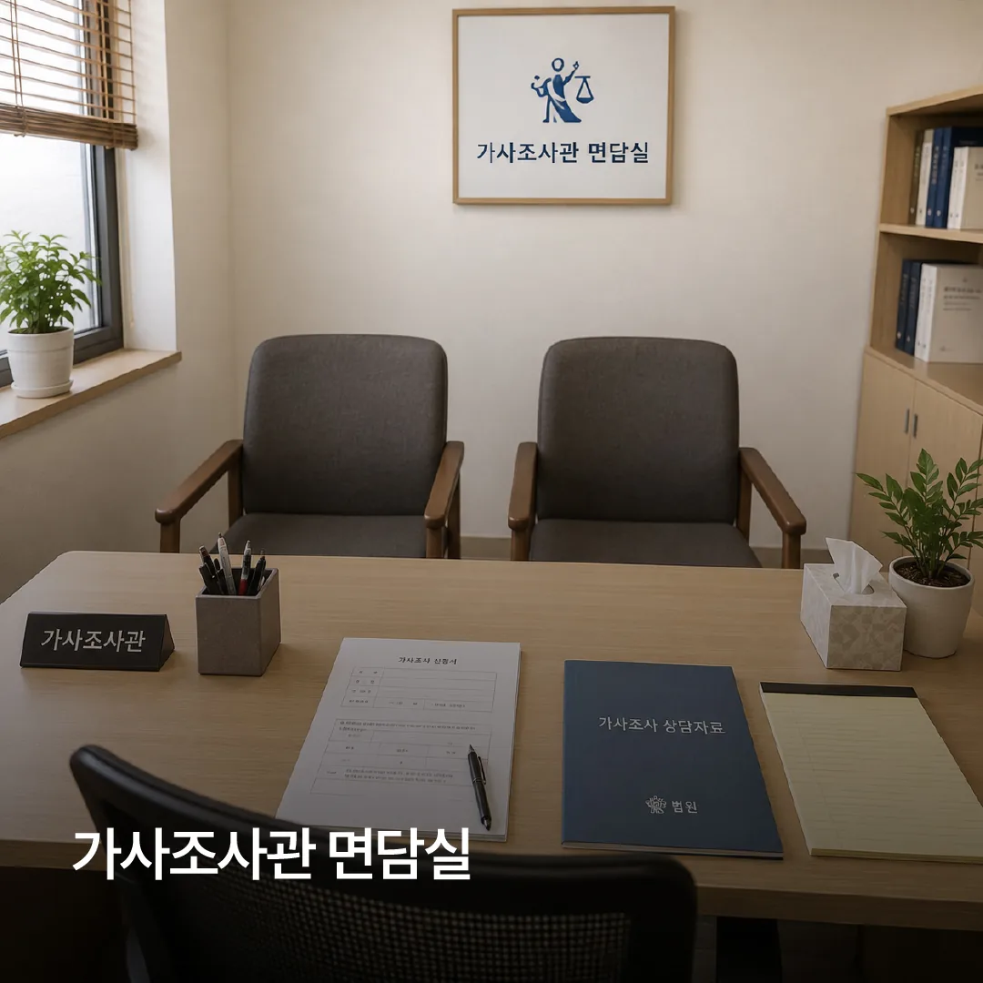 가사조사관 당사자 면담이 이루어지는 면담실