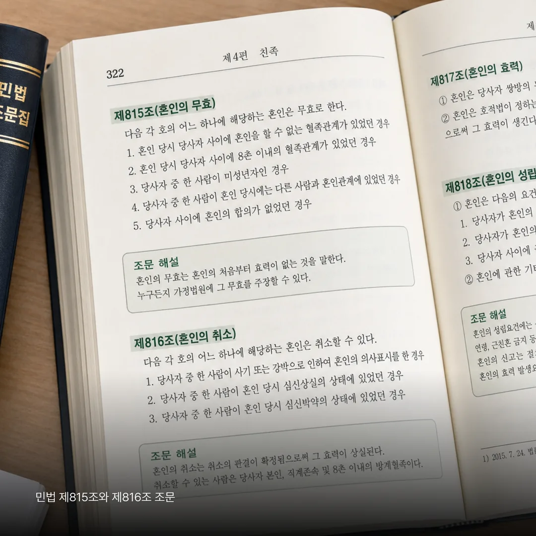 민법 제815조와 제816조 조문