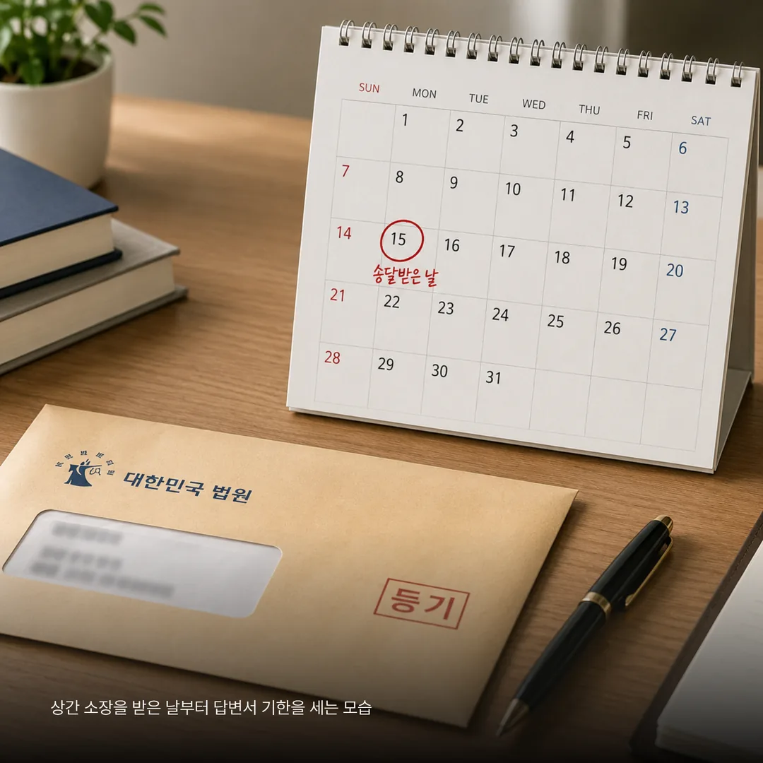 상간 소장을 받은 날부터 답변서 기한을 세는 모습