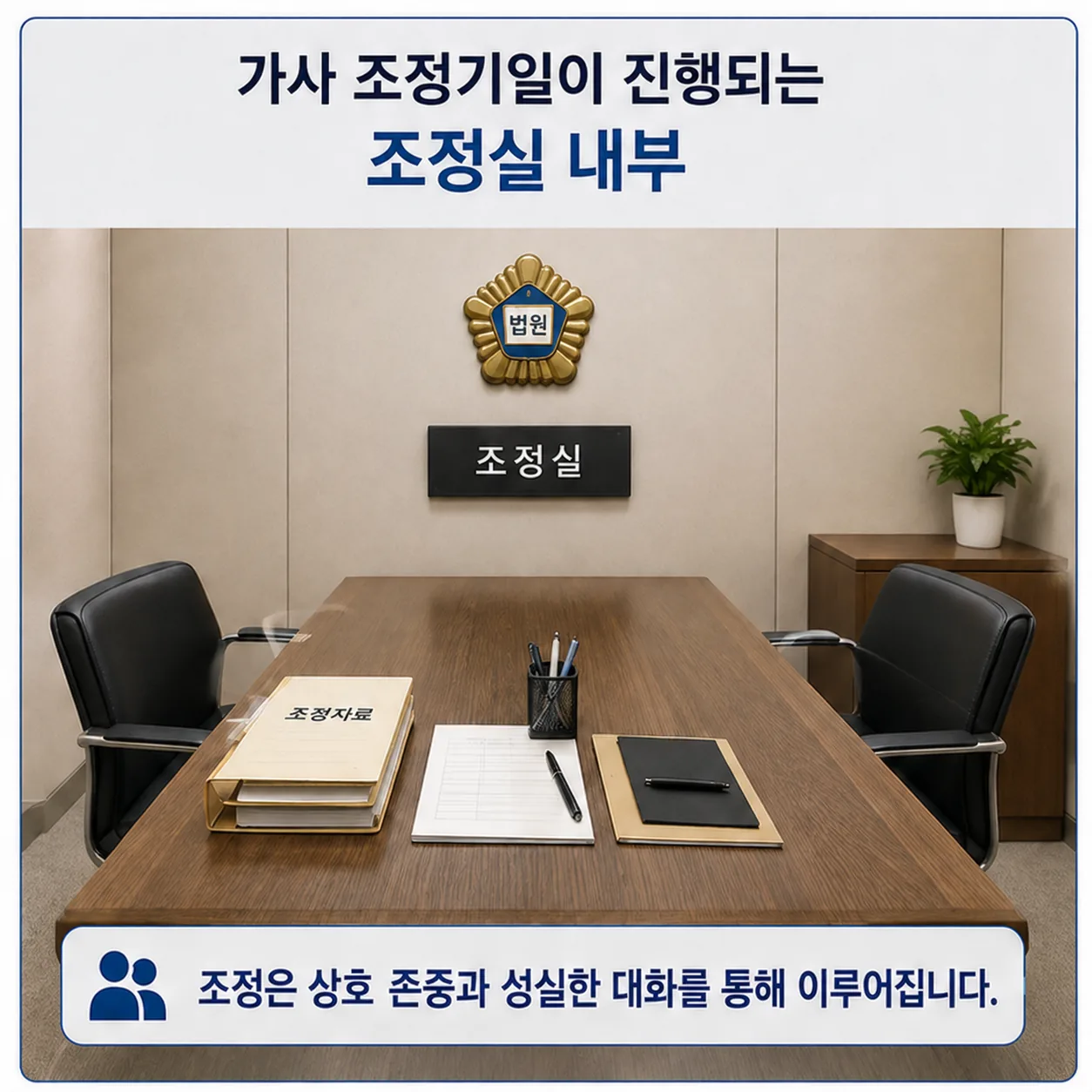 가사 조정기일이 진행되는 조정실 내부